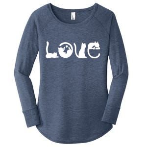 Cats Love Logo Women's Perfect Tri Tunic Long Sleeve Shirt