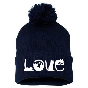 Cats Love Logo Pom Pom 12in Knit Beanie