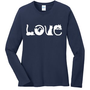 Cats Love Logo Ladies Long Sleeve Shirt