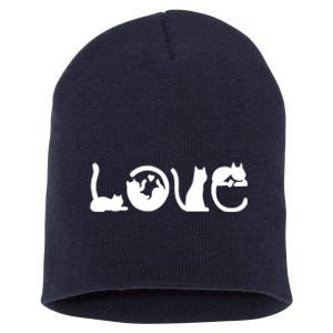 Cats Love Logo Short Acrylic Beanie