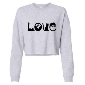 Cats Love Logo Cropped Pullover Crew