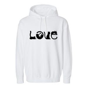 Cats Love Logo Garment-Dyed Fleece Hoodie