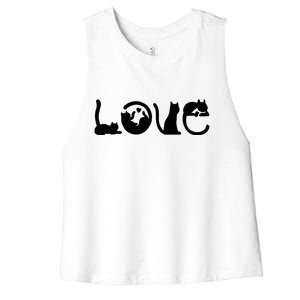 Cats Love Logo Women's Racerback Cropped Tank