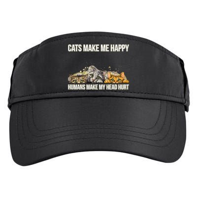 Cats Make Me Happy Humans Hurt My Head Adult Drive Performance Visor