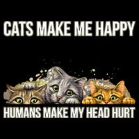 Cats Make Me Happy Humans Hurt My Head Magnet