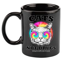Cats Not Drugs Ok Sometimes Drugs 11oz C Handle Ceramic Mug