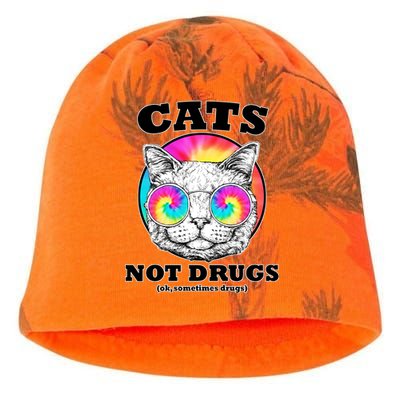 Cats Not Drugs Ok Sometimes Drugs Kati - Camo Knit Beanie