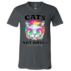 Cats Not Drugs Ok Sometimes Drugs V-Neck T-Shirt