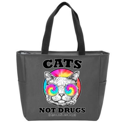 Cats Not Drugs Ok Sometimes Drugs Zip Tote Bag
