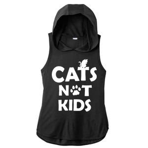 Cats Not Kids Ladies PosiCharge Tri-Blend Wicking Draft Hoodie Tank