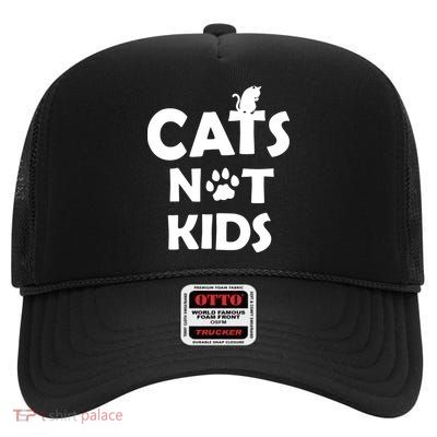 Cats Not Kids High Crown Mesh Back Trucker Hat