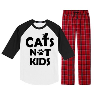 Cats Not Kids Raglan Sleeve Pajama Set