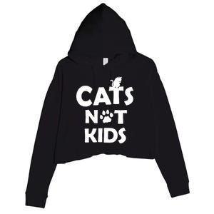 Cats Not Kids Crop Fleece Hoodie