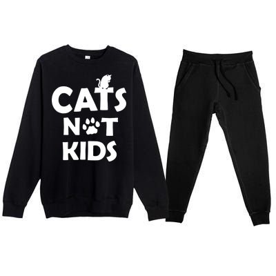 Cats Not Kids Premium Crewneck Sweatsuit Set