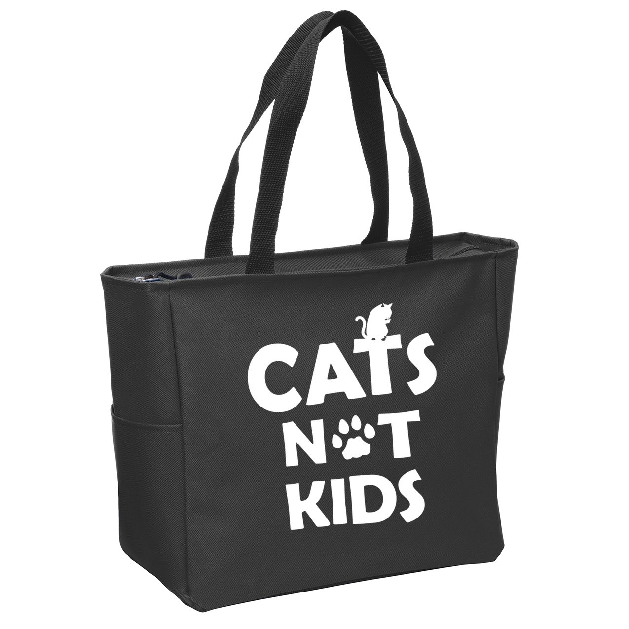 Cats Not Kids Zip Tote Bag