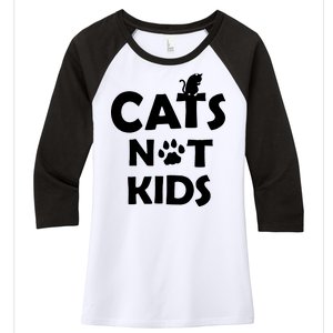 Cats Not Kids Women's Tri-Blend 3/4-Sleeve Raglan Shirt