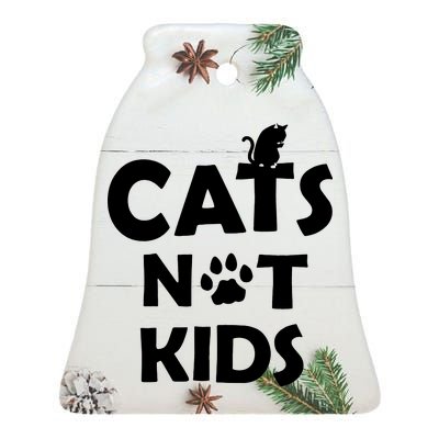 Cats Not Kids Ceramic Bell Ornament