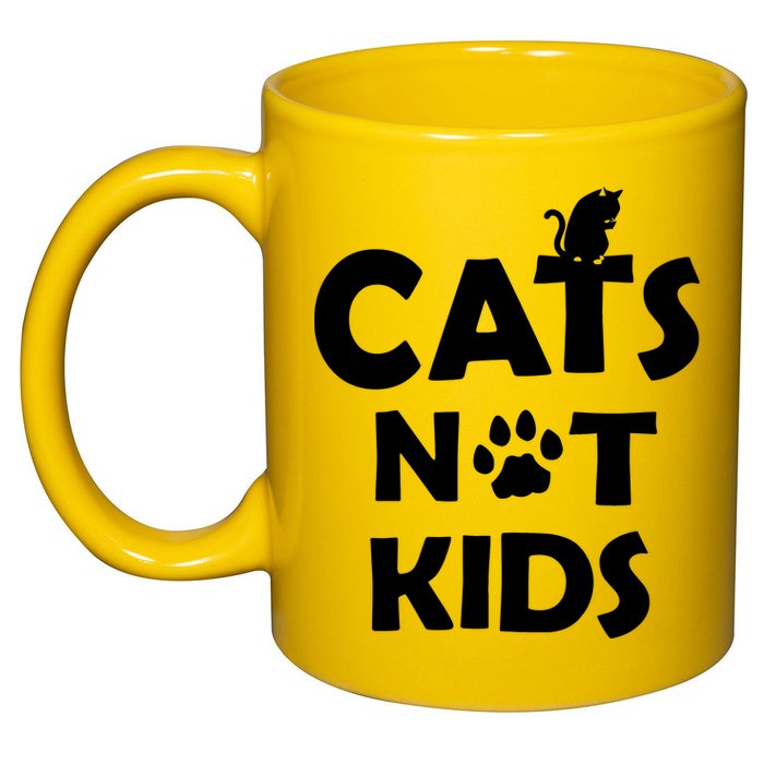 Cats Not Kids 11oz C Handle Ceramic Mug