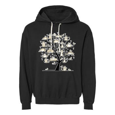 Cats On Trees Garment-Dyed Fleece Hoodie