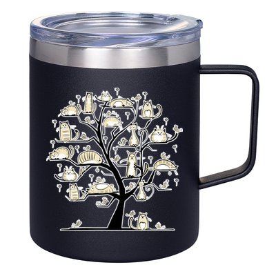 Cats On Trees 12oz Stainless Steel Coffee Mug