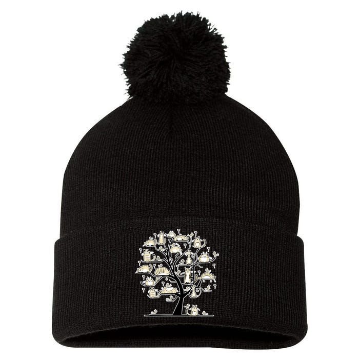 Cats On Trees Pom Pom 12in Knit Beanie
