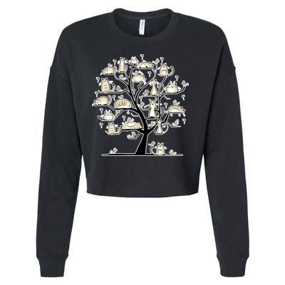 Cats On Trees Cropped Pullover Crew