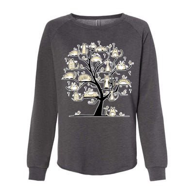 Cats On Trees Womens California Wash Sweatshirt