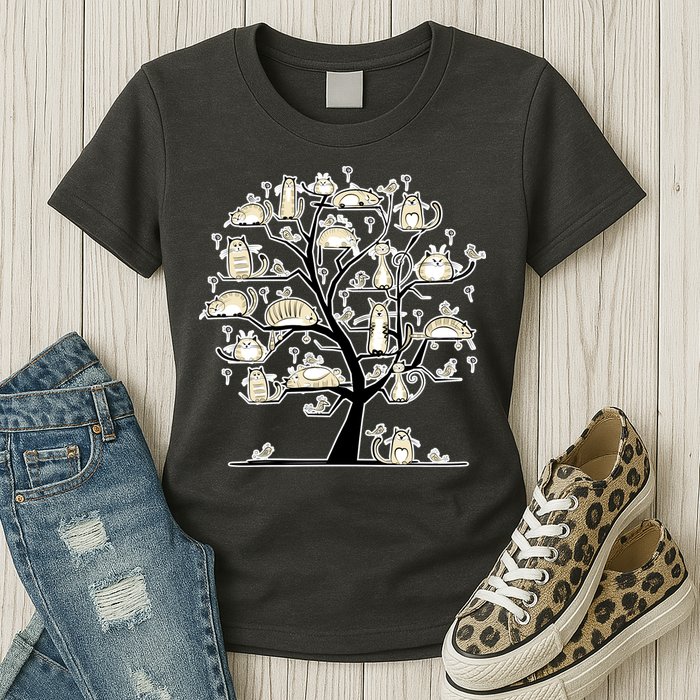 Cats On Trees Womens T-Shirt