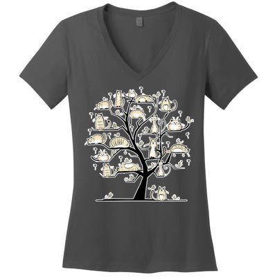 Cats On Trees Women's V-Neck T-Shirt