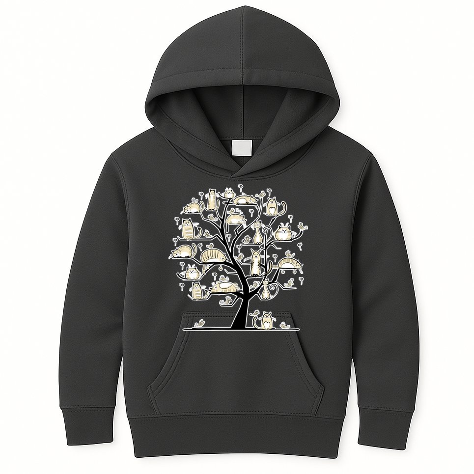 Cats On Trees Kids Hoodie
