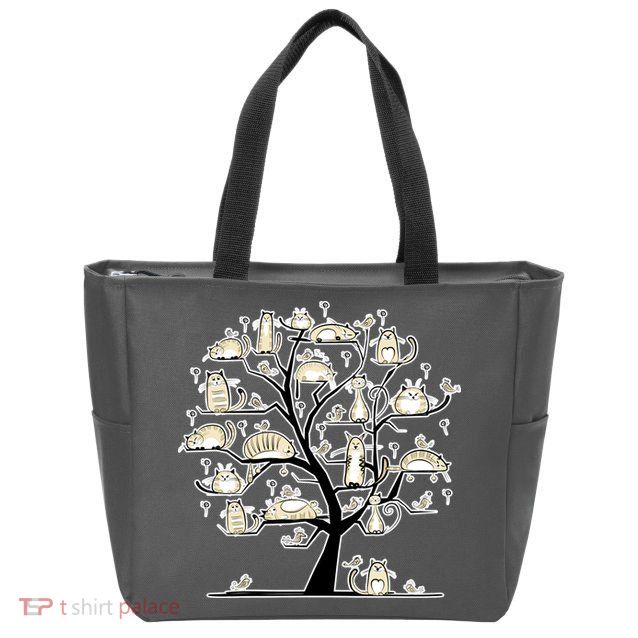 Cats On Trees Zip Tote Bag