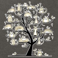 Cats On Trees Cotton Canvas Backpack