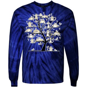 Cats On Trees Tie-Dye Long Sleeve Shirt