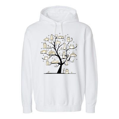 Cats On Trees Garment-Dyed Fleece Hoodie