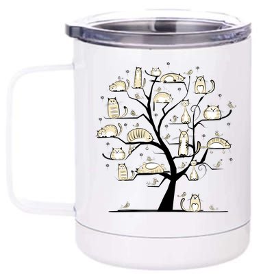 Cats On Trees 12 oz Stainless Steel Tumbler Cup