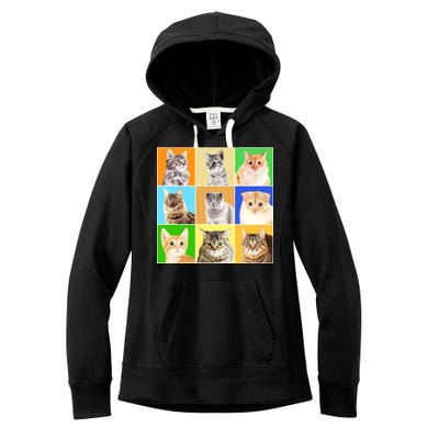 Cats Photo Portraits Collage Women's Fleece Hoodie