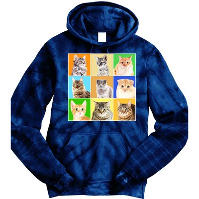 Cats Photo Portraits Collage Tie Dye Hoodie