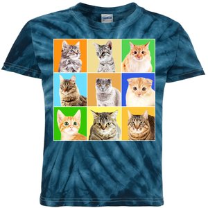 Cats Photo Portraits Collage Kids Tie-Dye T-Shirt