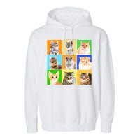 Cats Photo Portraits Collage Garment-Dyed Fleece Hoodie