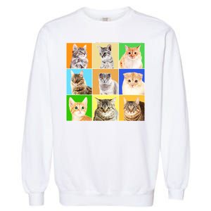 Cats Photo Portraits Collage Garment-Dyed Sweatshirt