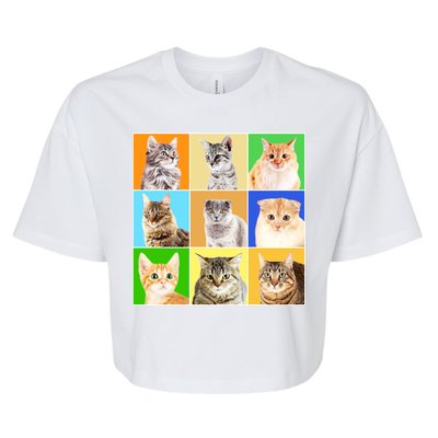 Cats Photo Portraits Collage Bella+Canvas Jersey Crop Tee