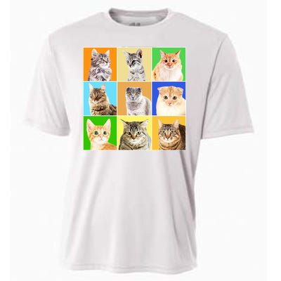 Cats Photo Portraits Collage Cooling Performance Crew T-Shirt