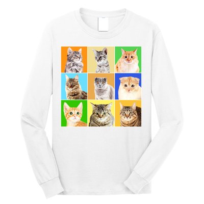 Cats Photo Portraits Collage Long Sleeve Shirt