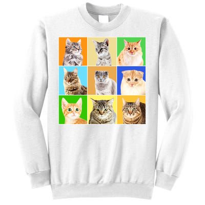 Cats Photo Portraits Collage Sweatshirt