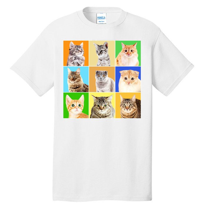 Cats Photo Portraits Collage Tall T-Shirt