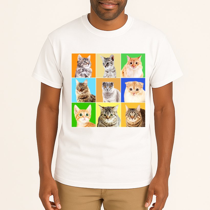 Cats Photo Portraits Collage Tall T-Shirt