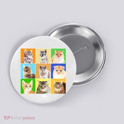 Cats Photo Portraits Collage Button