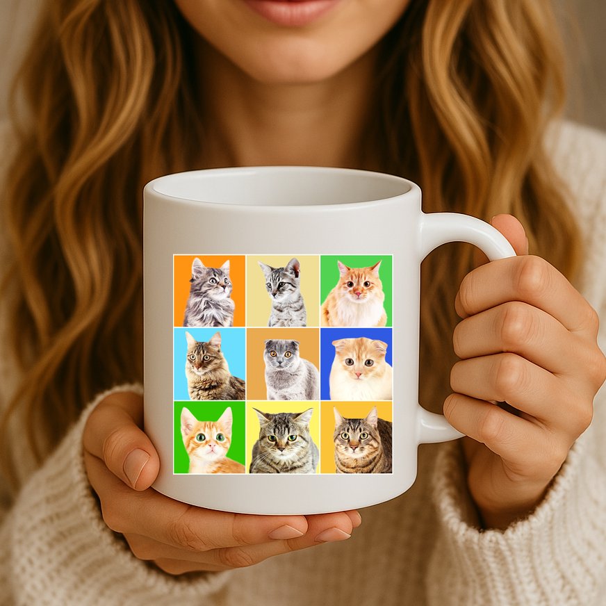 Cats Photo Portraits Collage Mug
