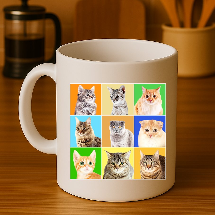 Cats Photo Portraits Collage Mug