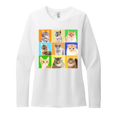 Cats Photo Portraits Collage Womens CVC Long Sleeve Shirt